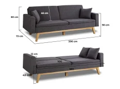 Sofá Cama Reine Gris Marengo - Nalui