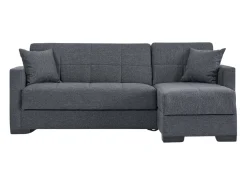 Sofá cama chaise longue Layn c/arcón para salón gris 204x80x117 cm