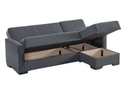 Sofá cama chaise longue Layn c/arcón para salón gris 204x80x117 cm