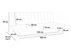 Sofá cama clic clac de 2 plazas en polipiel de diseño moderno reclinable Elly - Rojo