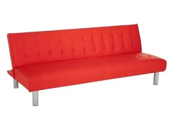 Sofá cama clic clac de 2 plazas en polipiel de diseño moderno reclinable Elly - Rojo