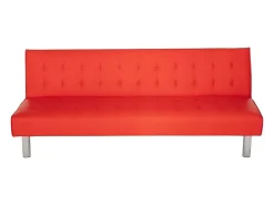 Sofá cama clic clac de 2 plazas en polipiel de diseño moderno reclinable Elly - Rojo