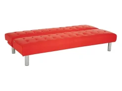 Sofá cama clic clac de 2 plazas en polipiel de diseño moderno reclinable Elly - Rojo
