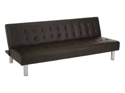 Sofá cama clic clac de 2 plazas en polipiel de diseño moderno reclinable Elly - Marrón