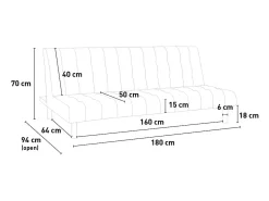 Sofá cama clic clac de 2 plazas en polipiel de diseño moderno reclinable Elly - Marrón
