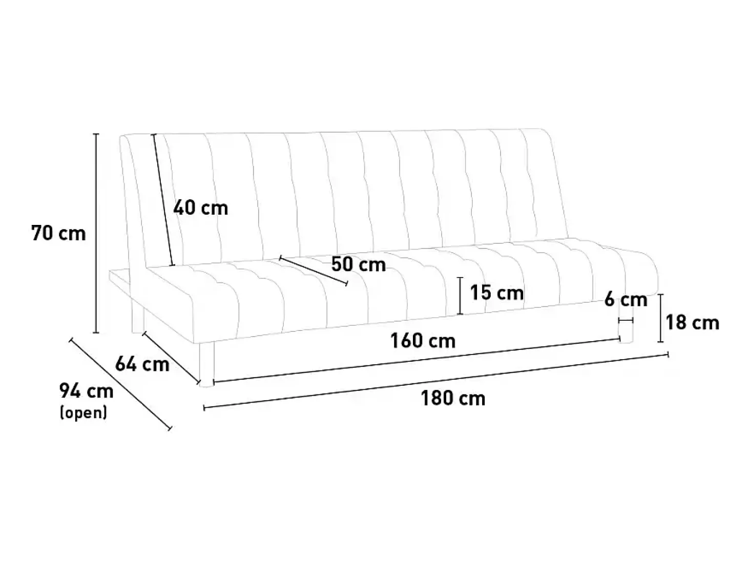 Sofá cama clic clac de 2 plazas en polipiel de diseño moderno reclinable Elly - Marrón