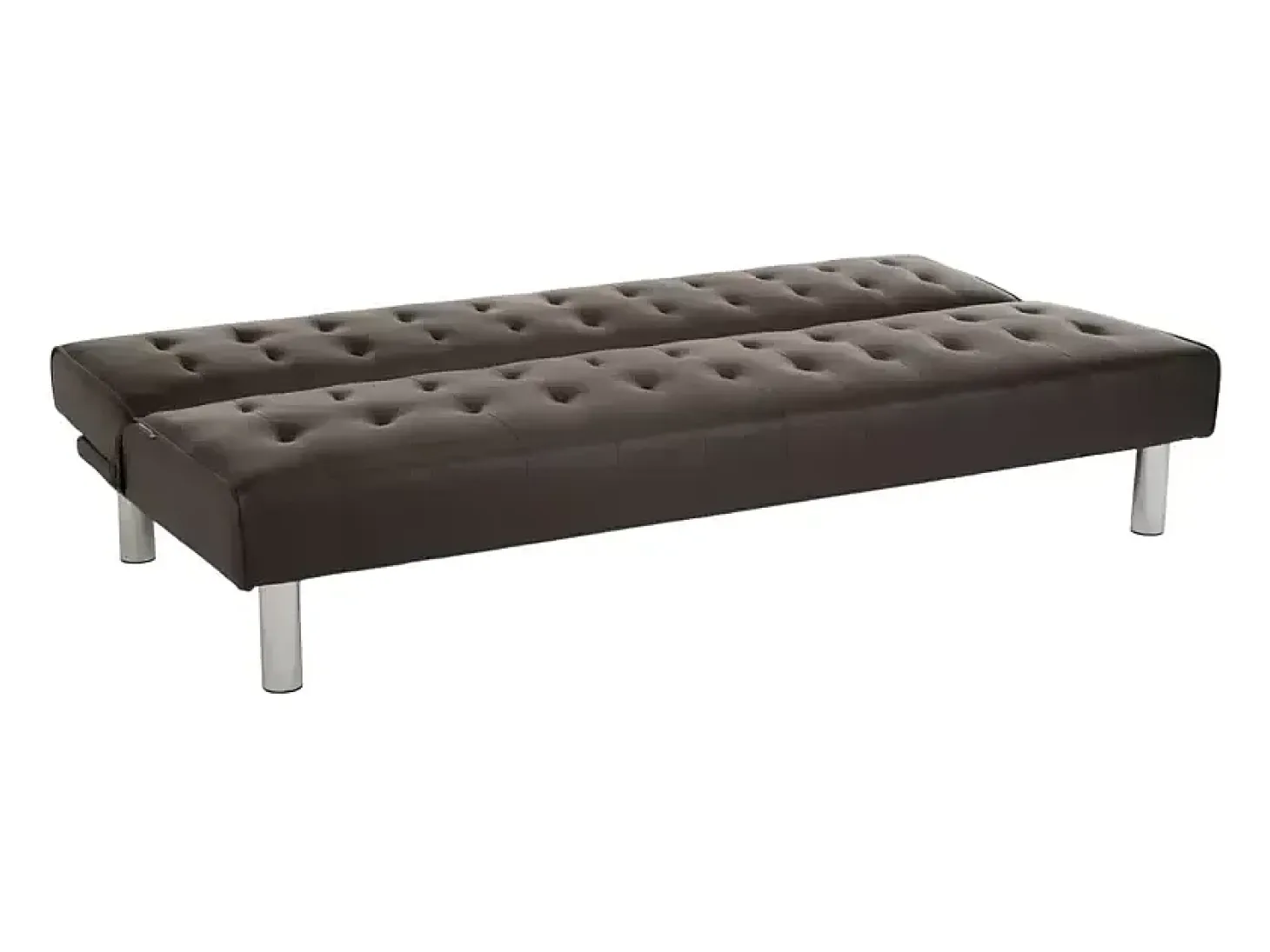 Sofá cama clic clac de 2 plazas en polipiel de diseño moderno reclinable Elly - Marrón