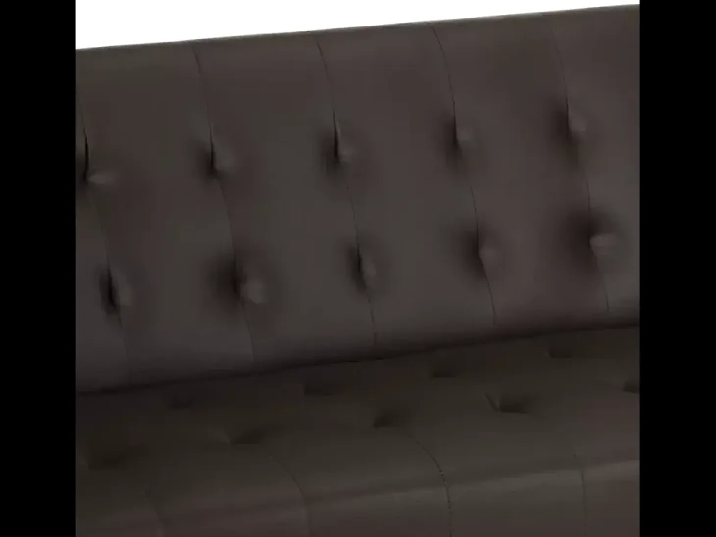 Sofá cama clic clac de 2 plazas en polipiel de diseño moderno reclinable Elly - Marrón