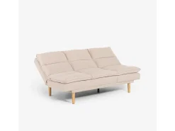 Sofá cama clic clac de 2 plazas de tela con respaldo reclinable Livra - Beige