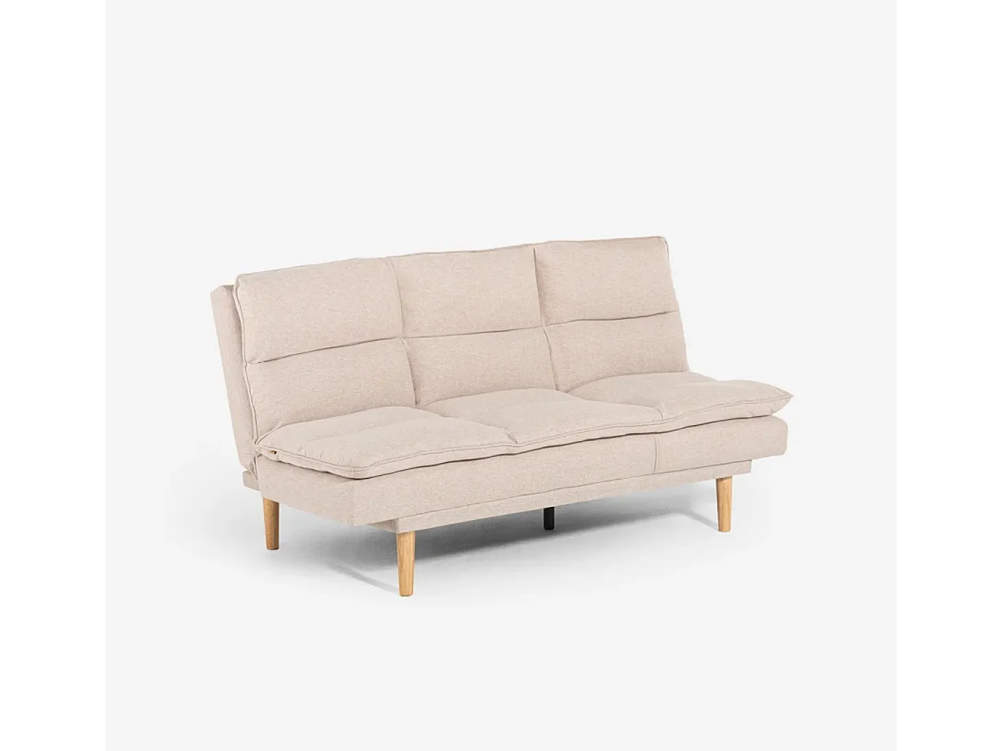 Sofá cama clic clac de 2 plazas de tela con respaldo reclinable Livra - Beige