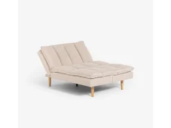 Sofá cama clic clac de 2 plazas de tela con respaldo reclinable Livra - Beige
