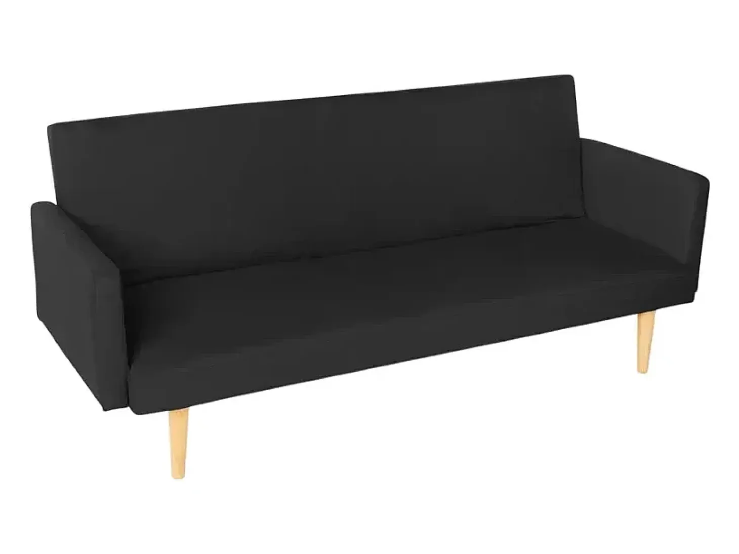 Sofá cama clic clac de 3 plazas en tejido de diseño nórdico reclinable Perla - Negro