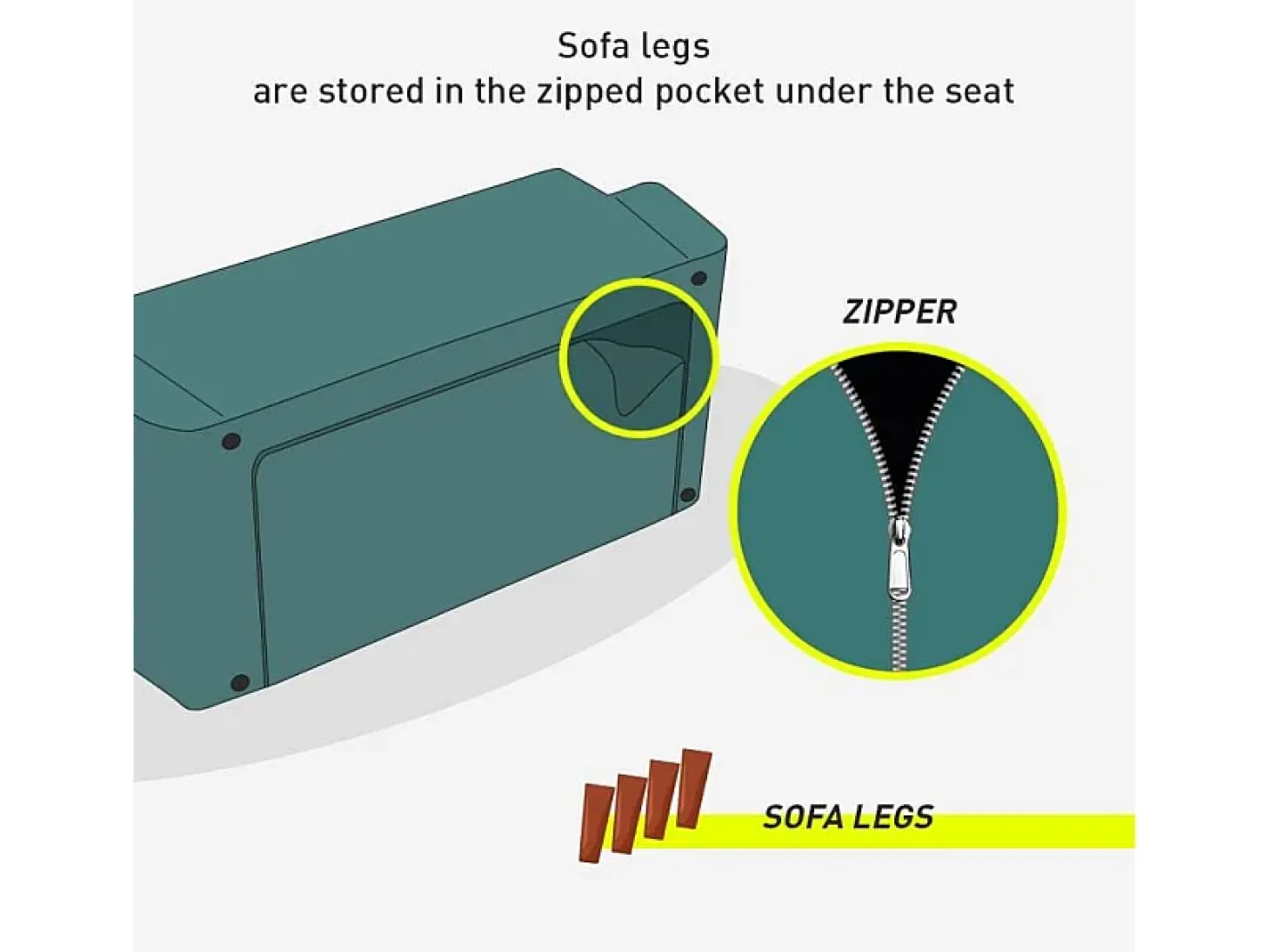 Sofá cama clic clac de 3 plazas en tejido de diseño nórdico reclinable Perla - Negro