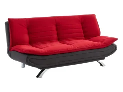 Sofá cama clic clac de tela rojo y gris antracita DEMIDO