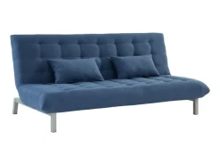 Sofá cama clic-clac 3 plazas de tela color azulHORNET