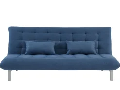 Sofá cama clic-clac 3 plazas de tela color azulHORNET