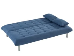 Sofá cama clic-clac 3 plazas de tela color azulHORNET