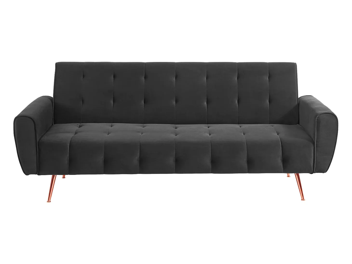 Sofá cama clic-clac de 3 plazas de terciopelo gris POLANI