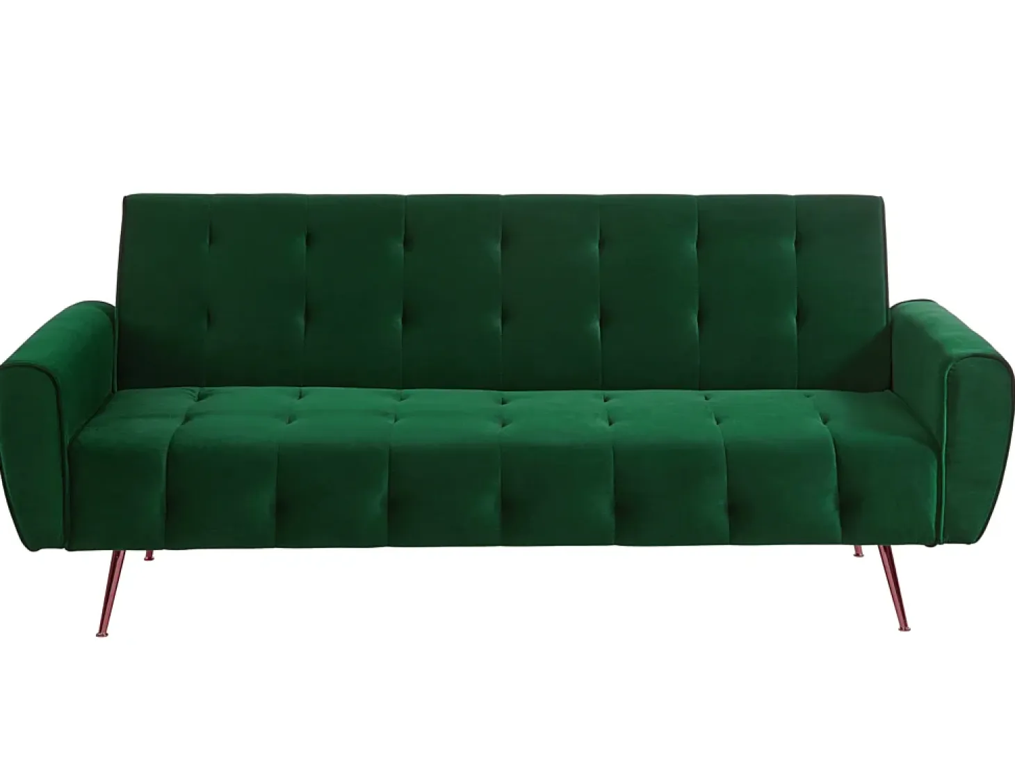 Sofá cama clic-clac de 3 plazas de terciopelo verde POLANI