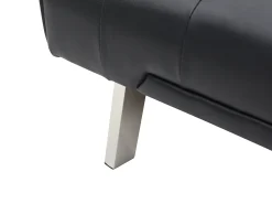 Sofá cama clic-clac de piel sintética negro GUILLAUME