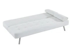 Sofá cama clic-clac de piel sintética blanco MICHELLE