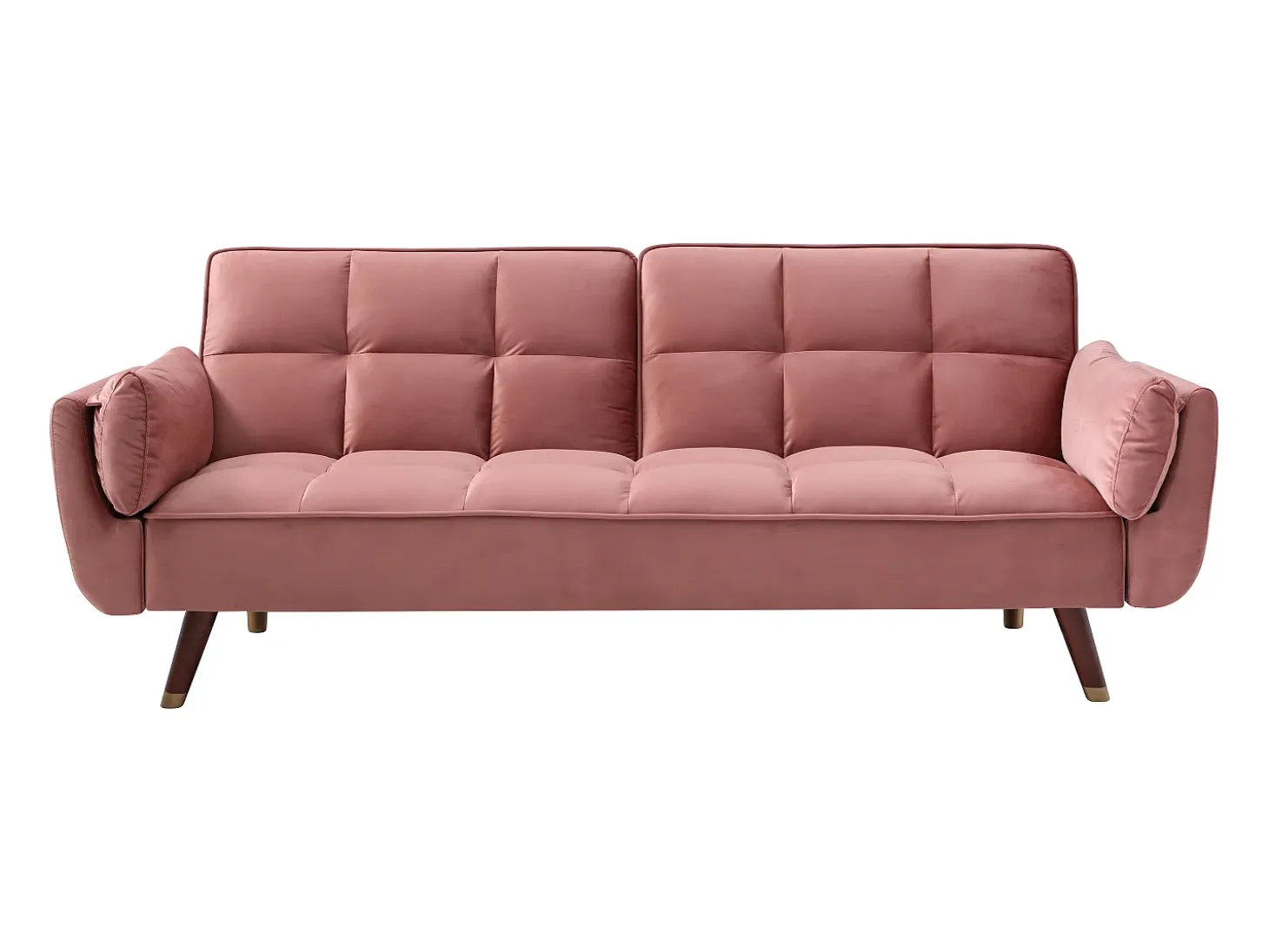 Sofá cama clic-clac GULCAN de 3 plazas en terciopelo rosa