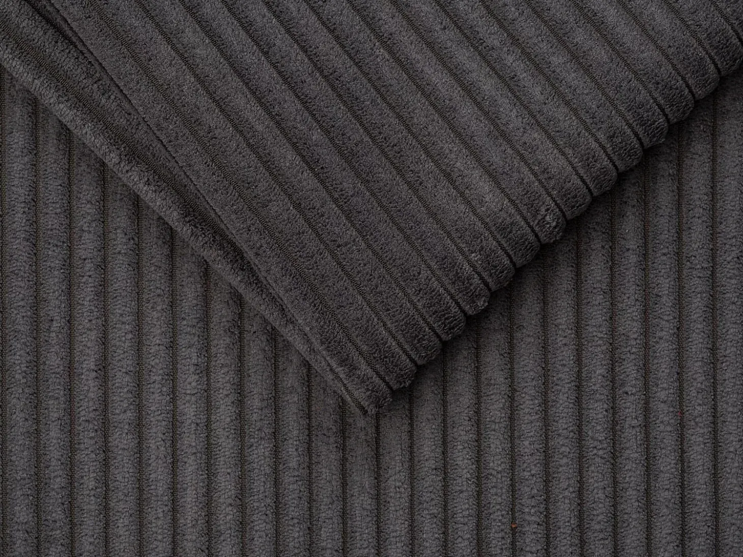 Sofá cama con apertura italiana de pana gris - Cama de 160 cm - Colchón de 22 cm - VIZIR
