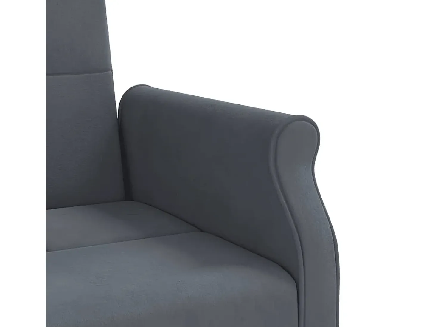 Sofá cama con cojines terciopelo gris oscuro