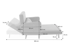 Sofá cama con patas de madera de 2 plazas gris oscuro