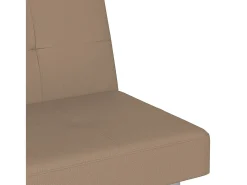 Sofá cama con portavasos cuero sintético color capuchino