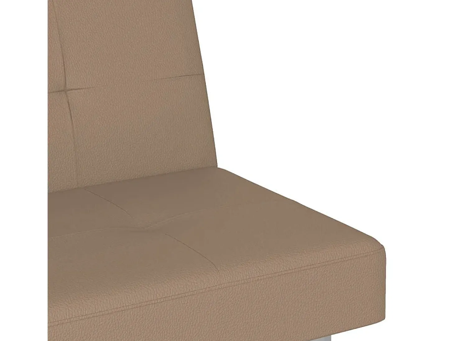 Sofá cama con portavasos cuero sintético color capuchino