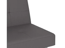 Sofá cama con portavasos cuero sintético gris