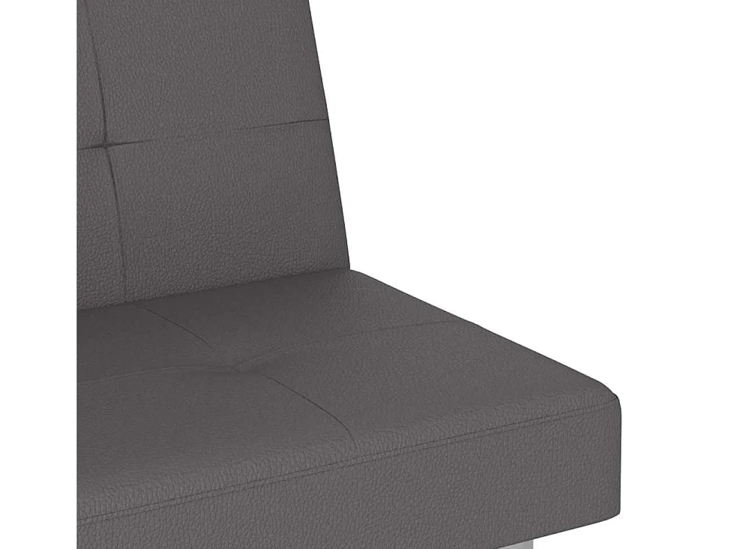 Sofá cama con portavasos cuero sintético gris
