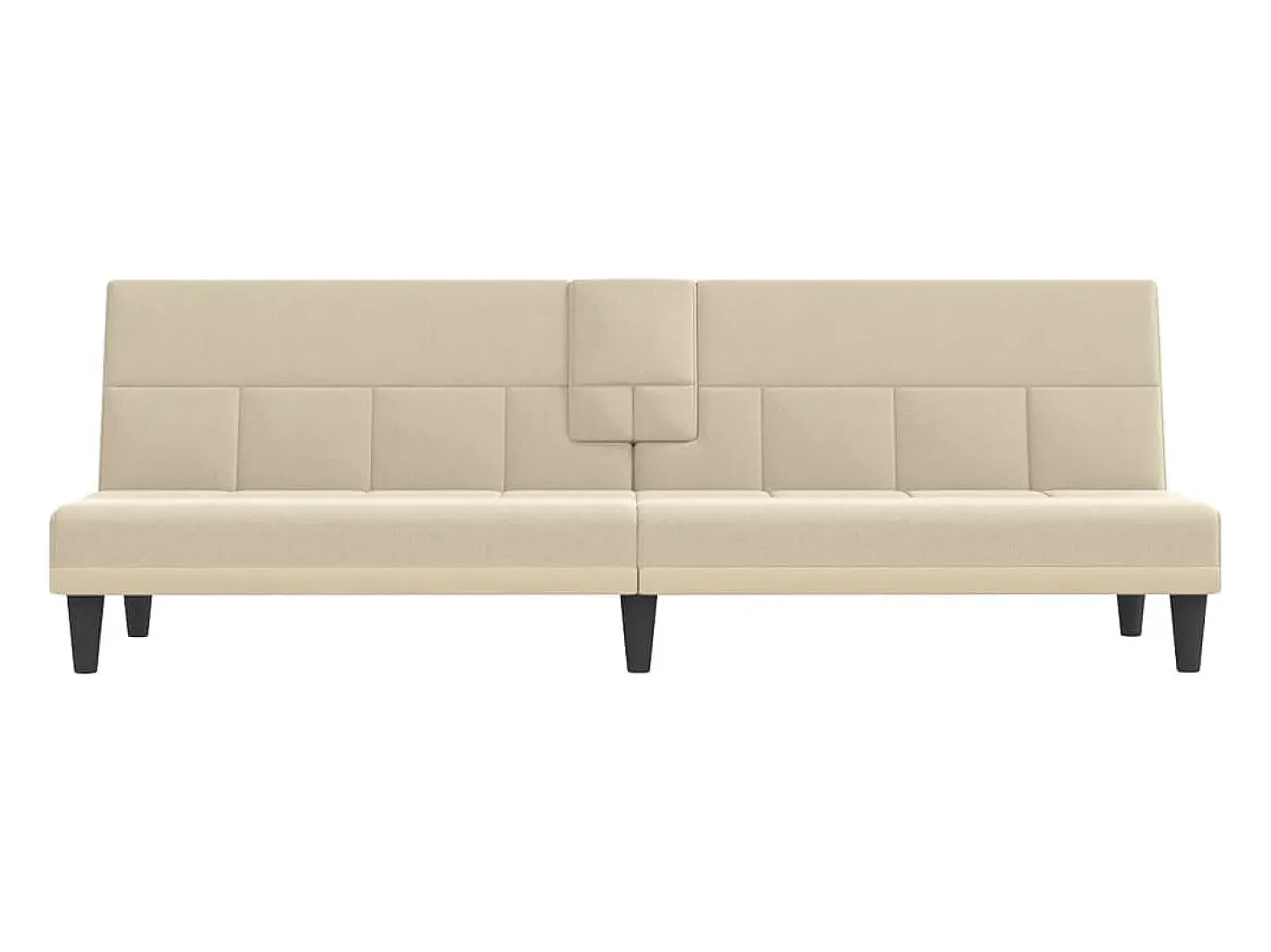 Sofá cama con portavasos tela crema