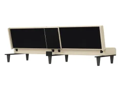 Sofá cama con portavasos tela crema