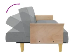 Sofá cama con reposabrazos tela gris claro