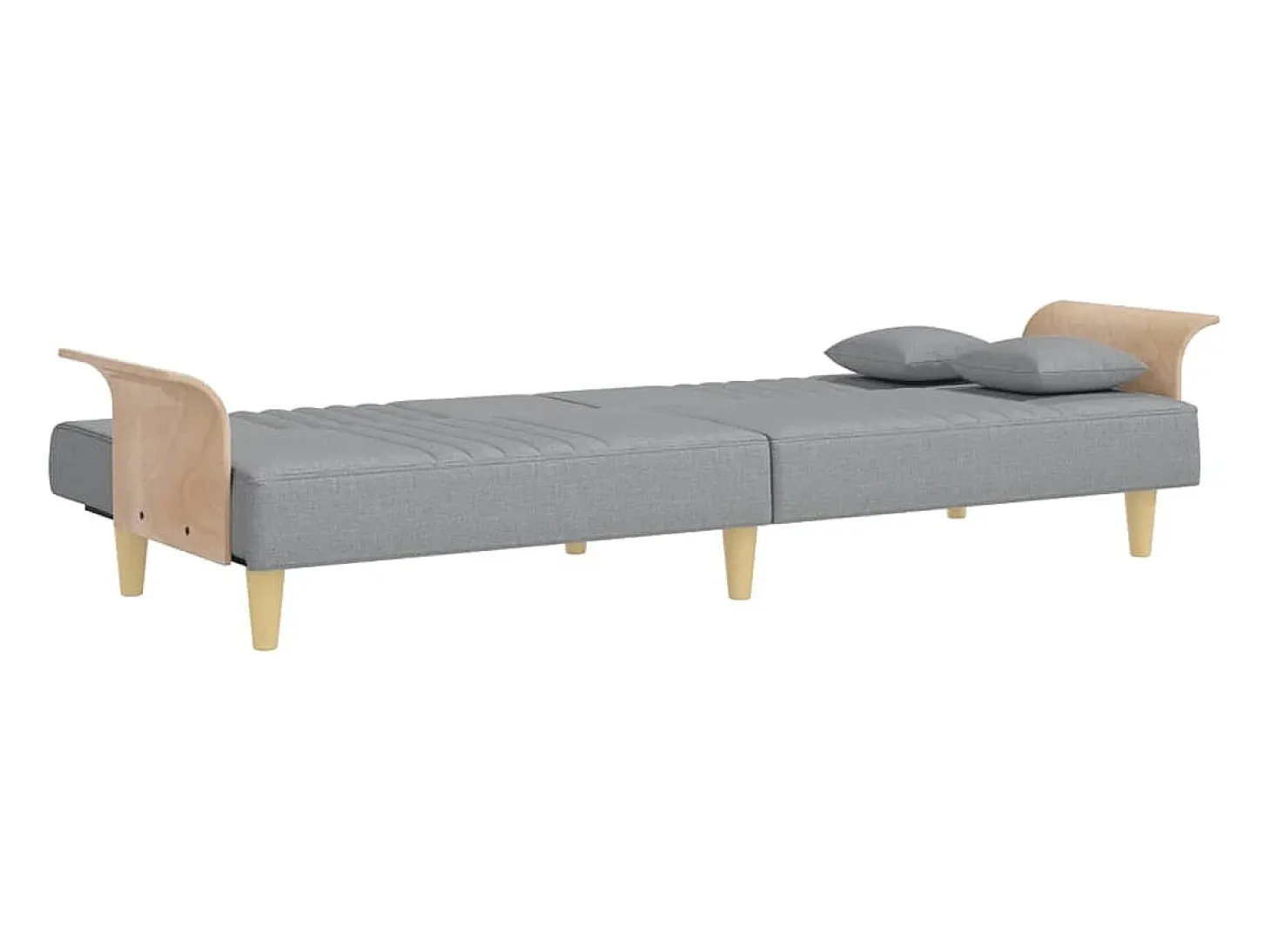 Sofá cama con reposabrazos tela gris claro