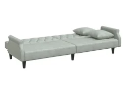 Sofá cama con reposabrazos terciopelo gris claro