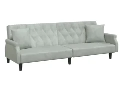Sofá cama con reposabrazos terciopelo gris claro
