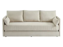 Sofá cama convertible de 3 plazas de tela color beige GRECCO