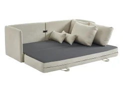 Sofá cama convertible de 3 plazas de tela color beige GRECCO