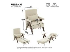 Sofá cama convertible tres en uno, silla plegable tapizada, nogal