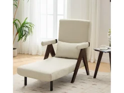 Sofá cama convertible tres en uno, silla plegable tapizada, nogal