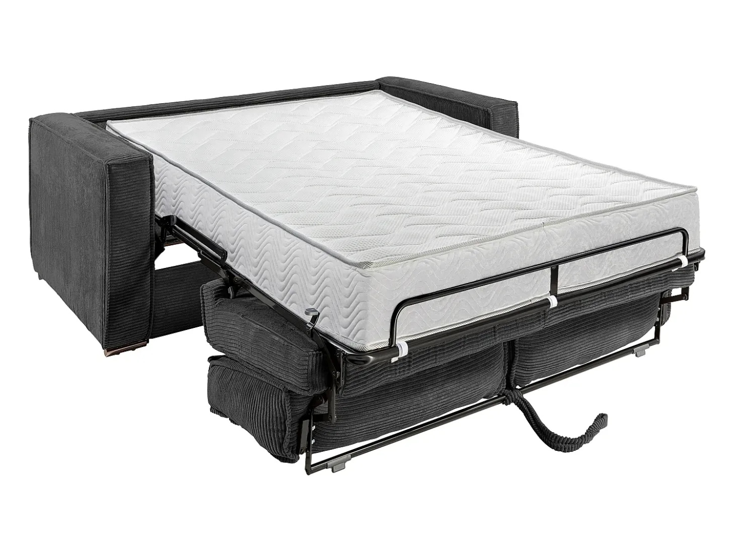 Sofá cama de 4 plazas con apertura italiana de pana beige LORETO