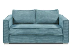 Sofá cama de 4 plazas con apertura italiana de pana beige LORETO