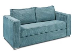 Sofá cama de 4 plazas con apertura italiana de pana beige LORETO