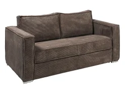 Sofá cama de 3 plazas con apertura italiana de pana beige LORETO