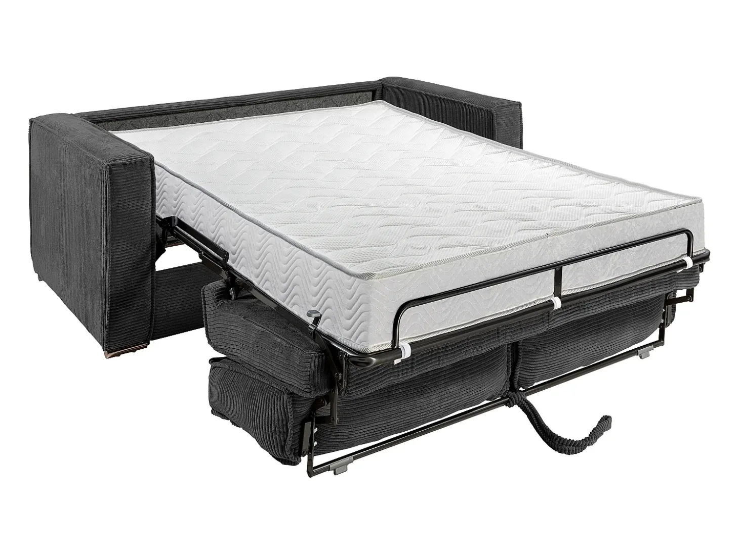 Sofá cama de 3 plazas con apertura italiana de pana beige LORETO