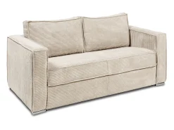 Sofá cama de 4 plazas con apertura italiana de pana beige LORETO