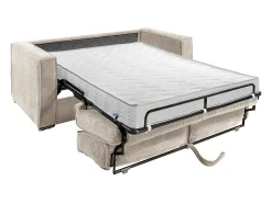 Sofá cama de 4 plazas con apertura italiana de pana beige LORETO